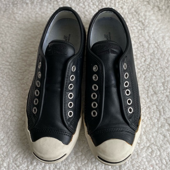 Converse Jack Purcell Unisex Leather Slipon Sneakers - Picture 1 of 16